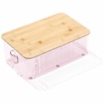 Portapane - BODUM - 11555-679S-80 - Modello grande - Coperchio in bambù - Rosa trasparente - immagine 2