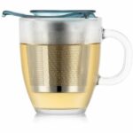Set - BODUM - Yo-Yo - Tazza in vetro temperato con infusore per tè in acciaio inox - Singola - Azzurro - 0,35 l