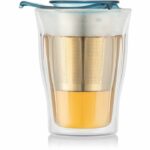 Tazza da tè con infusore - BODUM - SET YO-YO - 0,35 L - Doppia parete - Vetro e acciaio inox