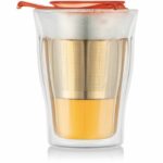 Tazza da tè con infusore - BODUM - SET YO-YO - 0,35 L - Doppia parete - Vetro e acciaio inox