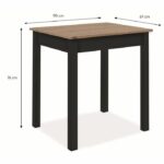 Tavolo da pranzo CAPRI - Rovere artigianale e nero - Quadrato - 4 posti - 90 x 67 x 76 cm - immagine 5