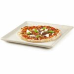 Pietra per pizza e pane - DOMO - Realizzata in pietra refrattaria - 35 x 34 cm - Bianca - immagine 2