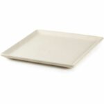 Pietra per pizza e pane - DOMO - Realizzata in pietra refrattaria - 35 x 34 cm - Bianca