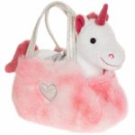 Borsa a tracolla da bambina in peluche unicorno fashionista - GIPSY TOYS - 18 cm - Rosa / Bianco