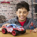 Action figure di Spiderman da 11,4 cm e veicolo Buggy, giocattoli di supereroi, Marvel Studios Spider-Man Day ActionVerse, età 4+ - immagine 3