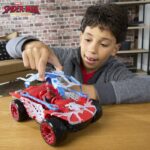 Action figure di Spiderman da 11,4 cm e veicolo Buggy, giocattoli di supereroi, Marvel Studios Spider-Man Day ActionVerse, età 4+ - immagine 4