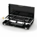 Cucina a gas INCASA - 2 bruciatori + grill/tostapane integrato - 4500 W - 3 bruciatori - Acciaio smaltato - Butano/Propano