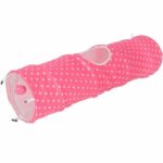 Tunnel per gatti - KERBL - Puntino - Rosa/bianco - L. 100 cm × Ø 25 cm