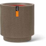 Vaso cilindrico - CAPI EUROPE - Groove NL - 44 x 46 cm - Tortora caldo