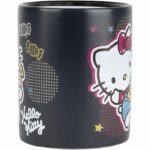 Tazza termoreattiva - Konix - Hello Kitty - 320 ml - Fantasia caramelle - Nero - immagine 4