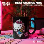 Tazza termoreattiva - Konix - Hello Kitty - 320 ml - Fantasia caramelle - Nero - immagine 6