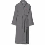 Accappatoio - BATH TIME - Taglia S - 100% Cotone 500 g/m² - Morbido, Assorbente, Unisex - Grigio Scuro - immagine 4