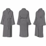 Accappatoio - BATH TIME - Taglia S - 100% Cotone 500 g/m² - Morbido, Assorbente, Unisex - Grigio Scuro - immagine 5
