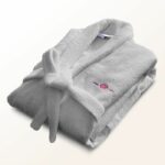 Accappatoio - BATH TIME - Taglia S - 100% Cotone 500 g/m² - Morbido, Assorbente, Unisex - Grigio chiaro