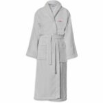 Accappatoio - PER IL BAGNO - Taglia M - 100% Cotone 500 g/m² - Morbido, Assorbente, Unisex - Grigio chiaro - immagine 4