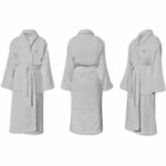 Accappatoio - PER IL BAGNO - Taglia M - 100% Cotone 500 g/m² - Morbido, Assorbente, Unisex - Grigio chiaro - immagine 5