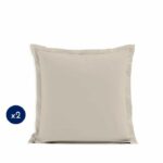 Set di 2 federe - LOVELY HOME - 63 x 63 cm - Beige chiaro