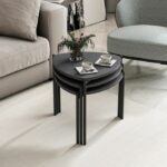 Tavolino impilabile LENNY - Ovale - Antracite - 45 / 40 / 35 cm - immagine 6
