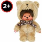 Peluche Monchhichi - Bandai - Orsetto di peluche da 20 cm - Iconica scimmietta di peluche anni '80 - Età 2+