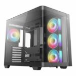 Case per PC - DEEPCOOL - CG530U 4F - Mid-tower - Formato Micro-ATX - 4 ventole ARGB incluse - Nero