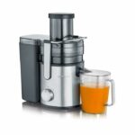 Spremiagrumi centrifugo da 1,1 litri - SEVERIN - ES3570 - 800 W - 19000 giri/min - per frutta e verdura - Nero/Acciaio inox spazzolato
