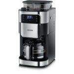Macchina per caffè filtro con macinacaffè integrato - SEVERIN - KA4813 - Macchina da caffè con touchscreen - Caraffa da 10 tazze - Nero/Acciaio inox