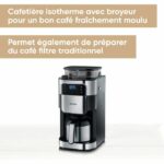 Macchina per caffè filtro con macinacaffè integrato - SEVERIN - KA4814 - Macchina da caffè con touchscreen - Caraffa termica da 8 tazze - Nero/Acciaio inox - immagine 2
