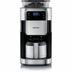 Macchina per caffè filtro con macinacaffè integrato - SEVERIN - KA4814 - Macchina da caffè con touchscreen - Caraffa termica da 8 tazze - Nero/Acciaio inox