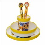 Set da pranzo da 5 pezzi - THERMOBABY - Paw Patrol - Piatto, ciotola, tazza, cucchiaio e forchetta - Giallo
