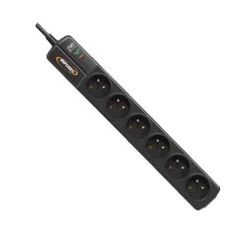 Infosec power strip surge protector 6 outlets S6 Black Li