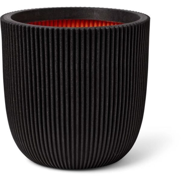 Ball flower pot - CAPI EUROPE - GROOVE NL - 35 x 34 cm - Black