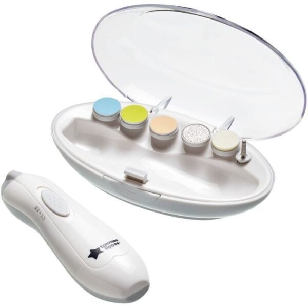 Electric nail file - TOMMEE TIPPEE - Nail clippers - LED lighting - 6 filing heads - Baby and adult