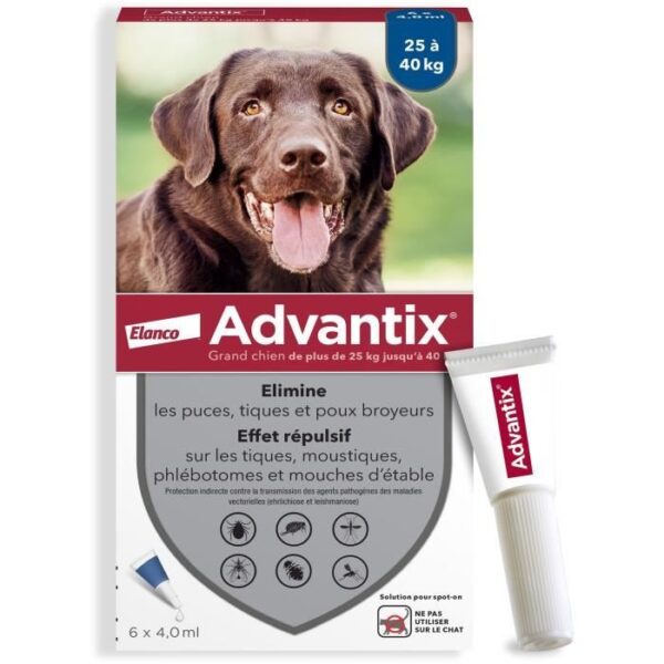 Advantix Dog Large breed antiparasitic solution 25 A 40kg 6 pipettes