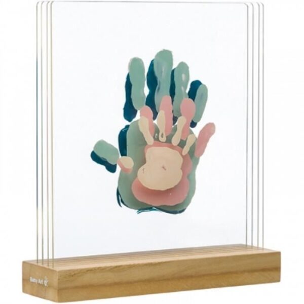 FAMILY PRINTS Frame 4 superimposed imprints, wooden support - Baby Art