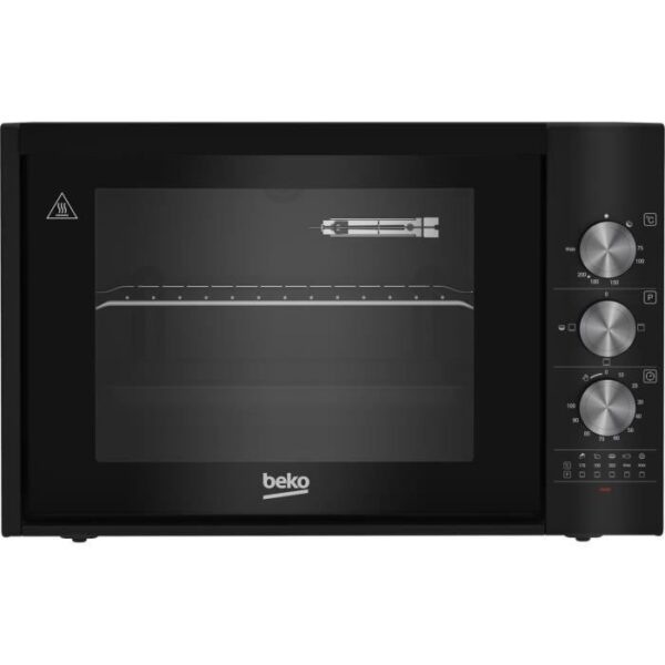 Mini forno - BEKO - BC30B - 30 L - Convezione naturale - 2 finestre - Porta tutto vetro rimovibile - 3 funzioni - Nero