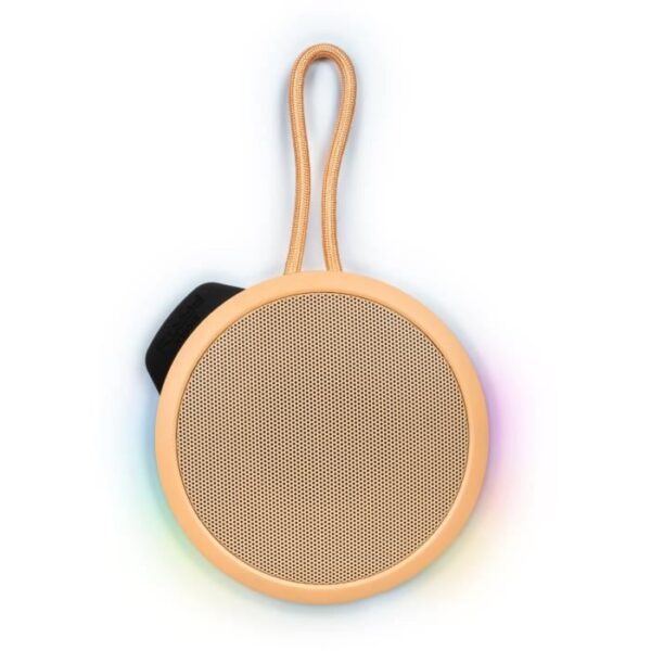 BIGBEN Party - Round Bluetooth speaker with strap and light effects - 15W - Pastel Orange