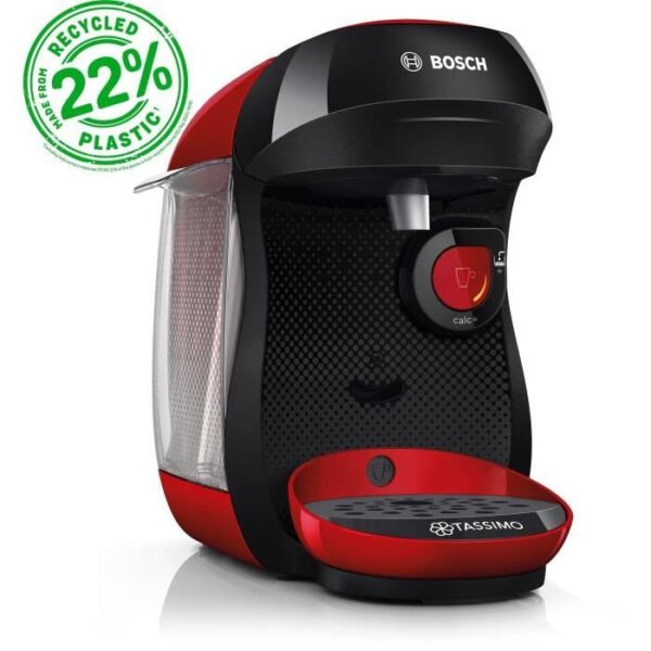 Multi-drink coffee machine - BOSCH - TASSIMO - T10 Happy red - 1400 W