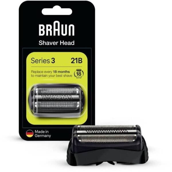 Tete de Rechange - BRAUN - 21B - Pour rasoir électrique Series 3 - Noir