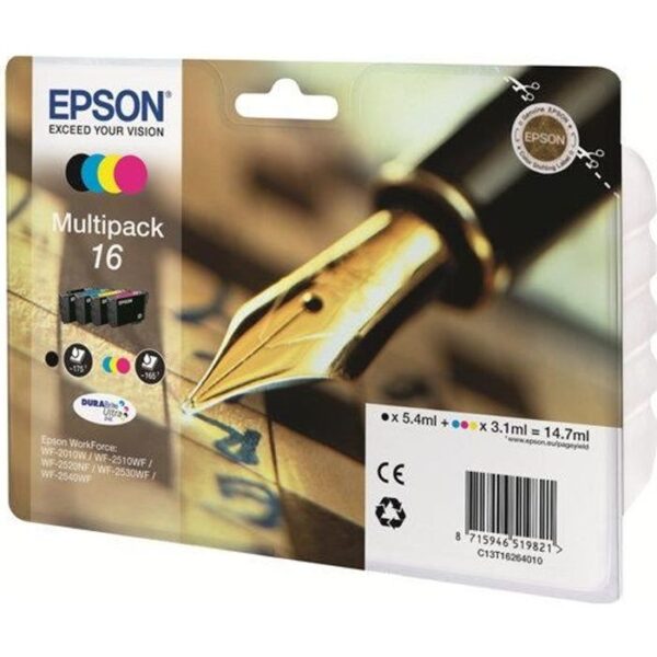 EPSON Multipack T1626 - Fountain Pen - Black, Cyan, Magenta, Yellow