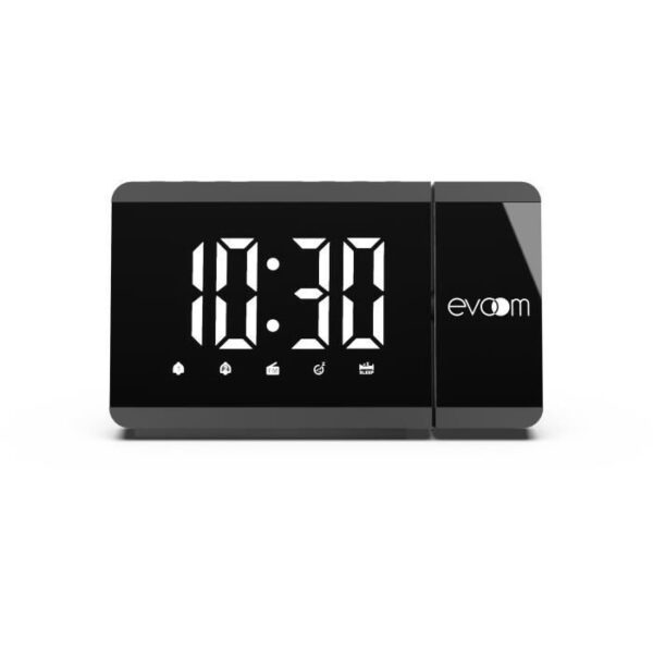 Projector alarm clock - EVOOM - EV304571 - Black - FM alarm clock radio - Time projection