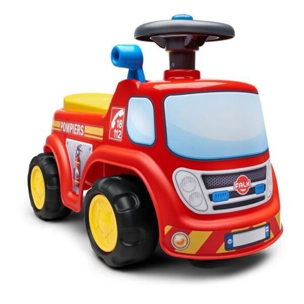 Firefighter carrier with opening seat and directional steering wheel with horn