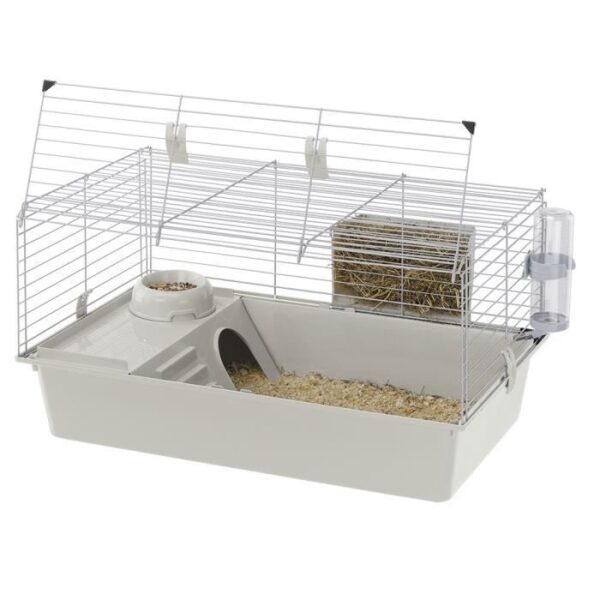 Guinea pig cage - House, bowl, rack and water trough - FERPLAST