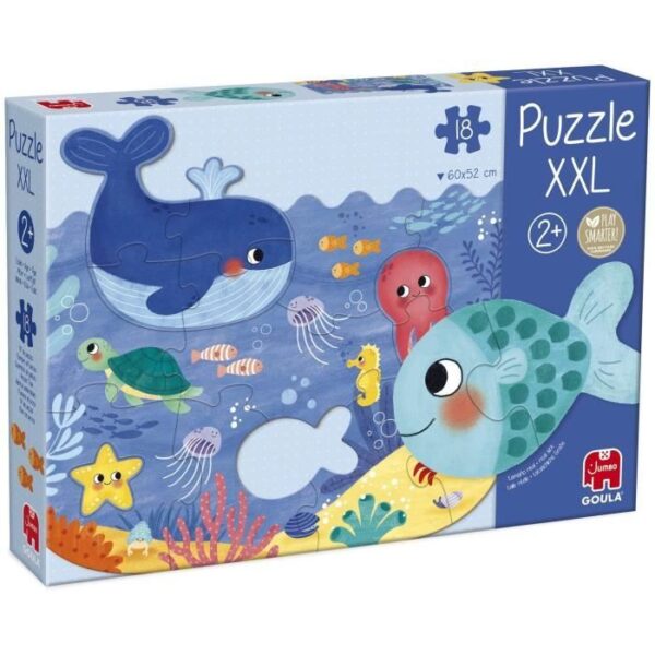 Puzzle XXL - Océan - GOULA - 4 éléments - 60 x 52 cm - Pour Bébé de 24 mois a 2 ans
