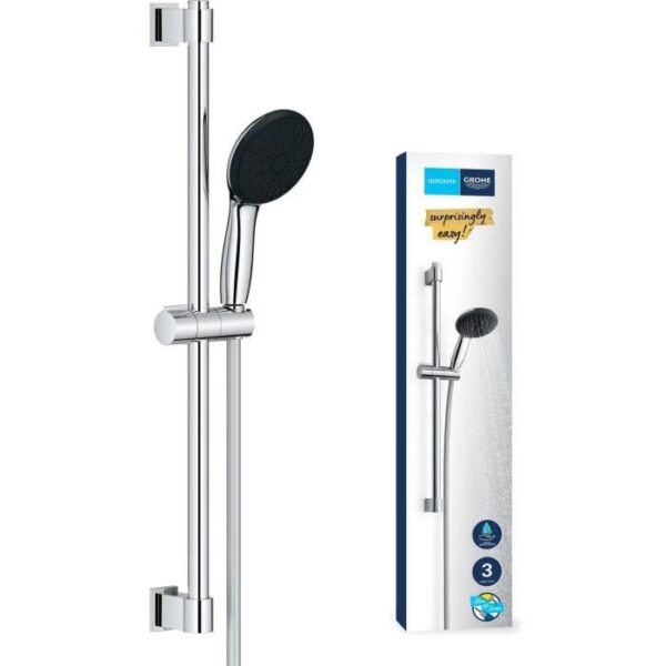 Shower set with 3 jets shower head, bar and flexible hose - GROHE Vitalio Start 110 26032001 - Easy selection - Water saving