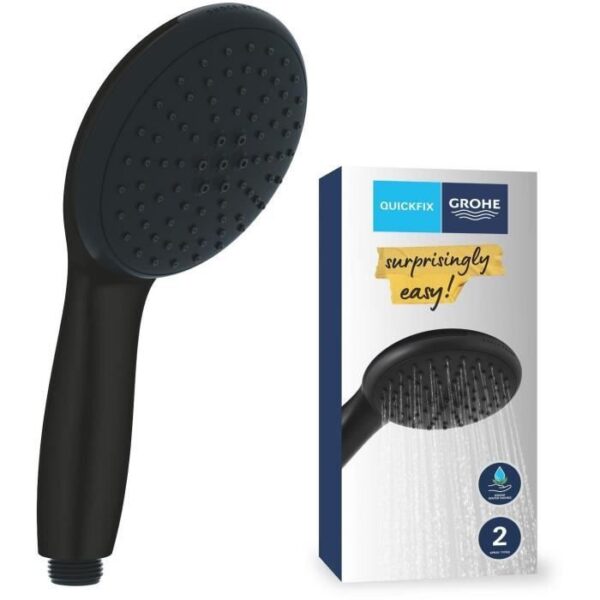 Shower head - GROHE Vitalio Start 110 279462431 - 2 jets (Rain/Stimulating) - Water saving - Anti-limescale process - Matt black