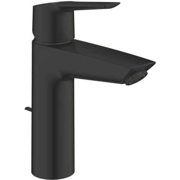 Single-lever basin mixer - GROHE Start - 234552432 - Matt black - Size M - Medium spout - Water saving - Pull rod and waste
