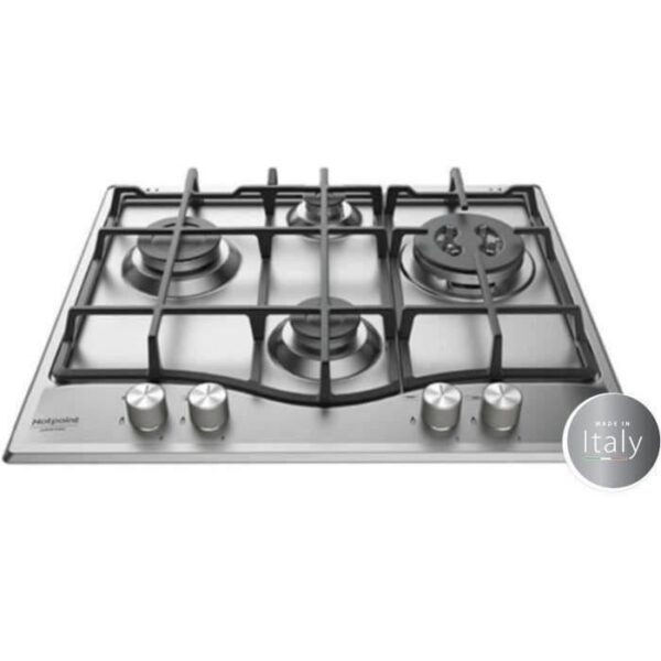 HOTPOINT PNN 641 IX - Gas hob - 4 burners - 8850 W - L 60 x D51 cm - Stainless steel coating