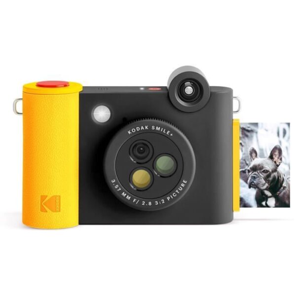 Instant Print Digital Camera - KODAK - Smile+ - Black