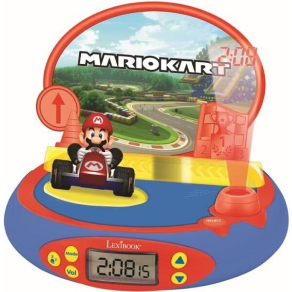 MARIO KART Projector Alarm Clock with Nintendo Video Game Sounds