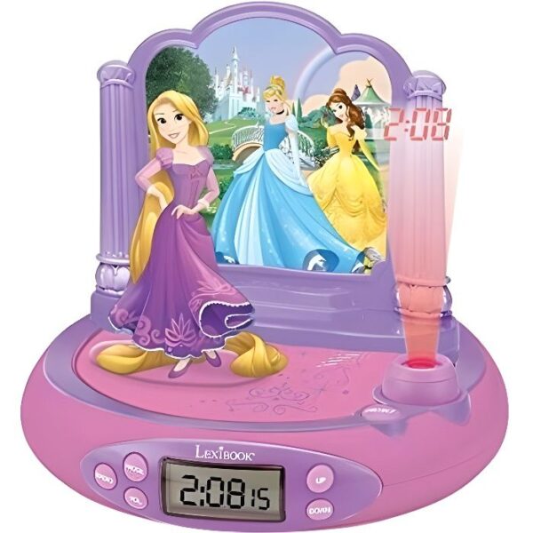 LEXIBOOK - DISNEY PRINCESSES - Child Alarm Clock Radio with Projection Images